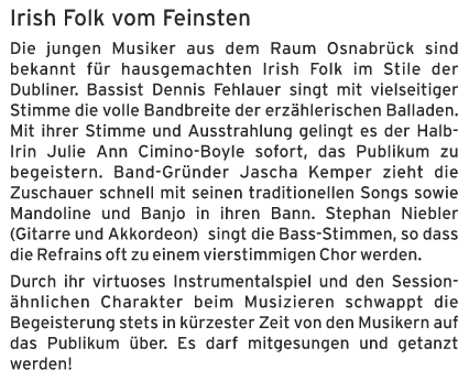 St. Patrick'S Day mit der Kilkenny Band